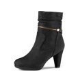 thumbnail image 1 of Unique Bargains Bottes à Talons Hauts Plateforme à Fermeture Éclair à la Cheville pour Femmes, 1 of 8