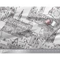 thumbnail image 3 of Soimoi White polyester Crepe Fabric London Theme Architectural Fabric Prints By Yard 52 Inch Wide, 3 of 3