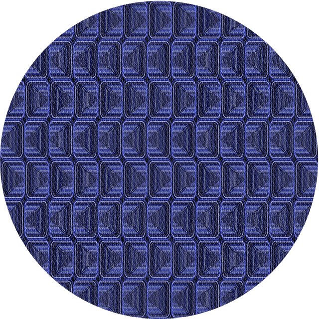 Ahgly Company Machine Washable Indoor Round Transitional Royal Blue Area Rugs, 3' Round