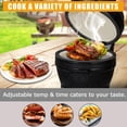 thumbnail image 4 of Edtara 13 Inch Ceramic Charcoal Grill and Smoker, Portable Outdoor Bbq With Cast Iron Grates, 10.6" Stainless Cooking Grate, Heat Deflectors, Ash Tool, 4 of 7
