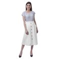 thumbnail image 2 of Moomaya Womens Below Knee Length A-Line Skirt Front Button Casual Skirt w/ Pockets, 2 of 6