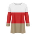 thumbnail image 4 of Birdeem Blouse pour Femmes Mode Blouses Amples à Blocs de Couleur Imprimé T-Shirt à Manches 3/4 Col Rond, 4 of 12