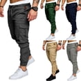 thumbnail image 2 of Mens Slim Fit Work Combat Trousers Cargo Pants with Multi Pockets, 2 of 4