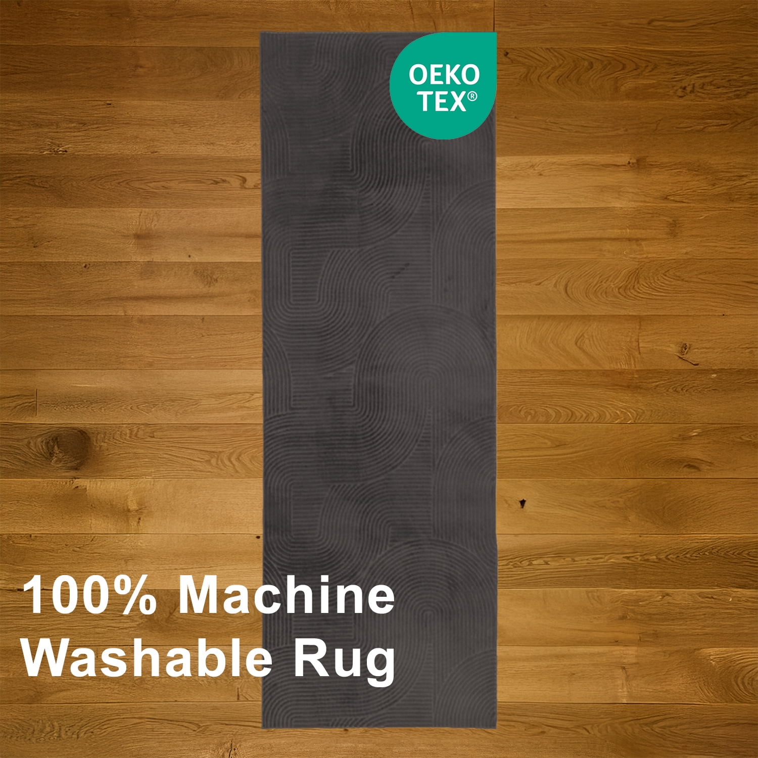 Tapis de Couloir Elion Lavable A la Machine Contemporain/Moderne pour Salon, Chambre, Salle Manger, Entrée, et Plus Encore.