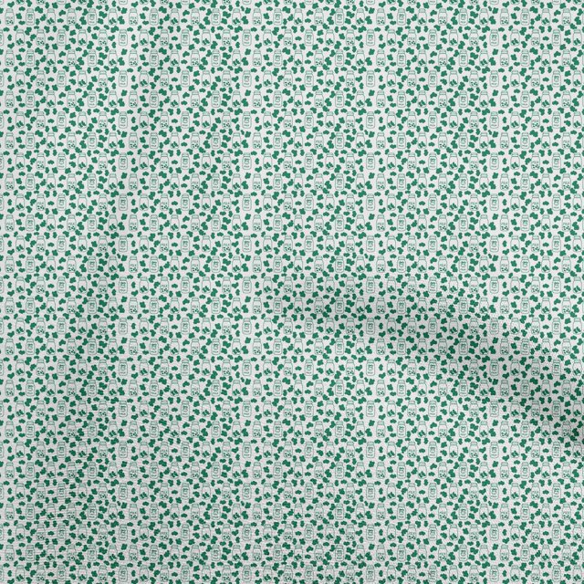 oneOone Georgette Viscose Green Fabric Random Craft Projects Decor Fabric Printed By The Yard 42 Inch Wide
