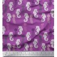 thumbnail image 1 of Soimoi Modal Satin Fabric Jellyfish & Seahorse Ocean Fabric Prints by Yard 42 Inch Wide, 1 of 3