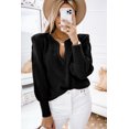 thumbnail image 3 of FOLUNSI Stylish Black Puff Sleeve Sweater - Must-Have V-Neck for Women, 3 of 8