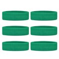 thumbnail image 1 of GOGO 6 Pieces Sports Headbands Terry Cloth Sweat Absorbing Head Band Green, 1 of 8