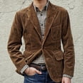 thumbnail image 2 of Mens New England Solid Color High Quality Casual Corduroy Single Breasted Suit, 2 of 8