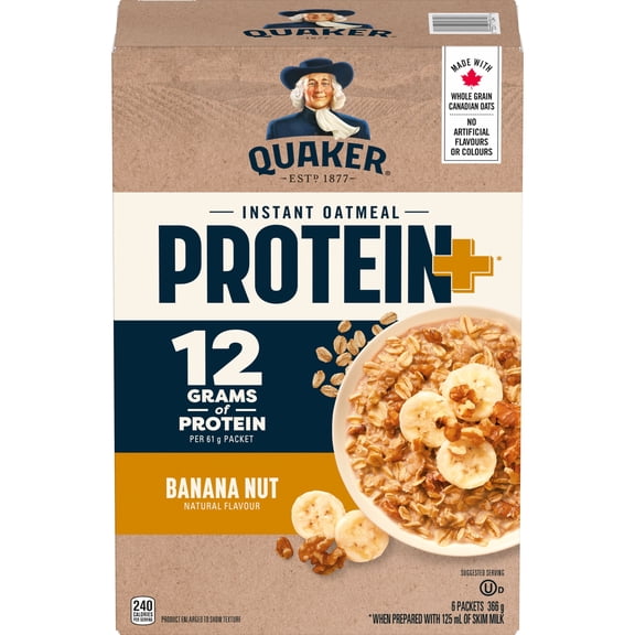 Gruau instantane Quaker Protein+ Banane et Noix