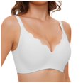 thumbnail image 1 of Wavy Wireless V Neck Bras For Women No Underwire Padded Bralettes Adjustable Straps Bra With Bra Extender, 1 of 4