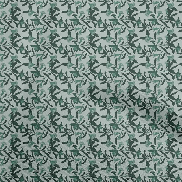 oneOone Rayon Teal Green Fabric Floral Craft Projects Decor Fabric Printed By The Yard 56 Inch Wide