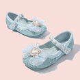 thumbnail image 4 of B91xZ Chaussures de Robe pour Petite Fille Mode Ballerines avec Nœud, Bleu 11.5, 4 of 5