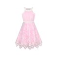 thumbnail image 1 of Robe Fille Rose Papillon Brodé Robe Dos Nu Fête 5 Ans, 1 of 6