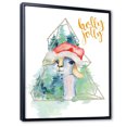thumbnail image 2 of Designart Cute Christmas Llama In Santa Hat Children's Art Floating Frame Wall Art, 2 of 4