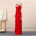 thumbnail image 5 of Black Backless V Neck Maxi Dress with Ruffles  Size  L, 5 of 5