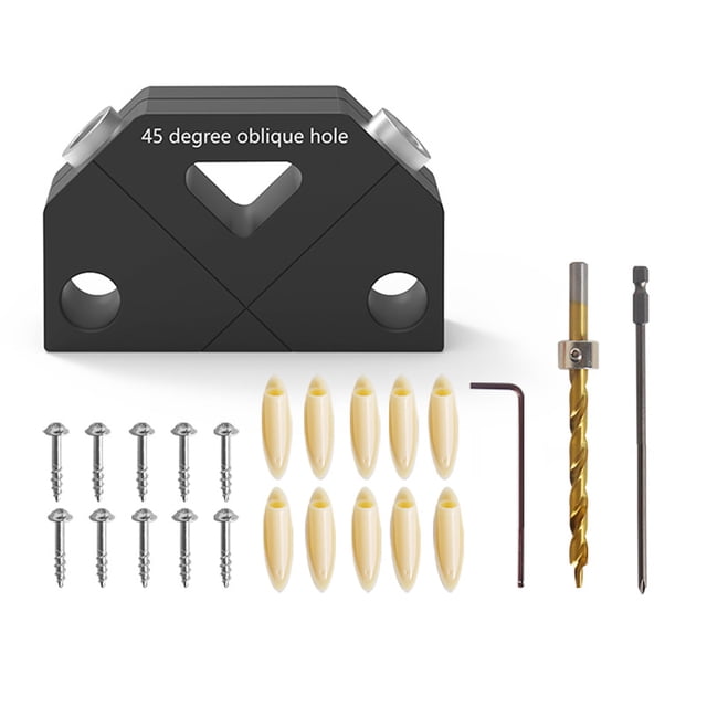 Mistaha Woodworking Hole Punch Locator Set with 8.0mm Drill Bit - Easy Angled Design, Accurate Positioning Guide, Aluminum Alloy Construction - Ideal for DIY and Professional Projects