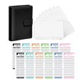 thumbnail image 1 of Wweixi PU Leather Notebook Binder Clear Binder Budget  Pockets Envelope Black, 1 of 1