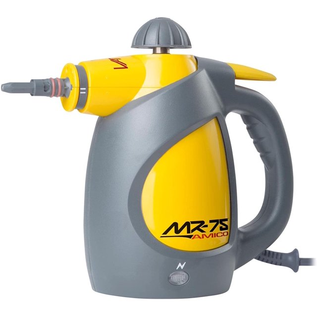 Vapamore MR-75 Amico Steam Cleaner. Small Hand Held Design for Better Steam Control, Fast Heat Up Time, Multipurpose, Chemical Free, Includes 17 Tools and Accessories