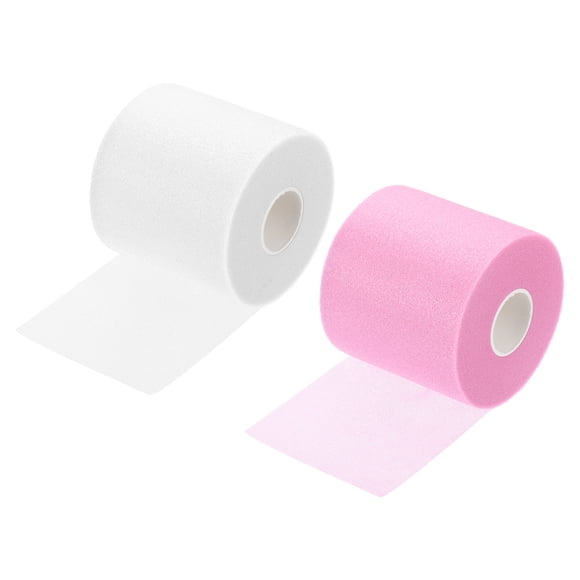 Unique Bargains Film d'Enrobage en PU de 30 Yards pour Coussin d'Adhérence de Raquette de Tennis et de Badminton, Blanc/rose, Lot de 2