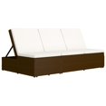 thumbnail image 3 of vidaXL Chaise Longue avec Coussin et Table à Thé en Rotin Synthétique Brun, 3 of 5