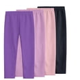 thumbnail image 2 of YUNAFFT Girls Stretchy Soft Leggings 3-12Y 4-Pack Lycra Spandex Pure Color Breathable Base Layer Pants, 2 of 9