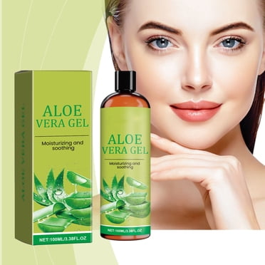 QIPOPIQ Organic Aloe Vera Gel from freshly cut 100% Pure Aloe -HighestQuality, Vegan, Unscented - For Face, Skin, Hair, Sunburn relief