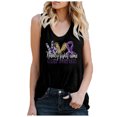 thumbnail image 1 of Hauts d'Été pour Femmes 2023 Mode Femme Décontractée Imprimé T-shirt Col en U Chemise Gilet Blouse Haut, 1 of 4