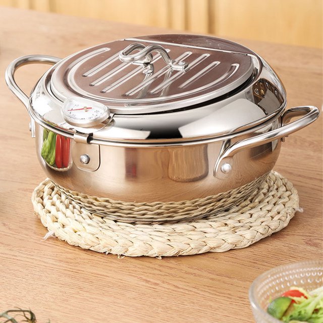 Becaristey Friteuse Polyvalente en Acier Inoxydable avec Acier Inoxydable 304 et Contrôle de Température