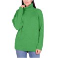 thumbnail image 1 of VgaVtl Womens Plus Size Sweaters Pullover High Neck Long Sleeve Sweaters for Women Warm Green Knitted Solid Color Sweaters, 1 of 5