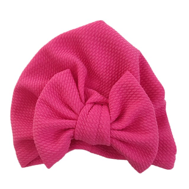 0-6 Month Baby Cute Unisex Hat Solid Elastic Big Bow Design Hat