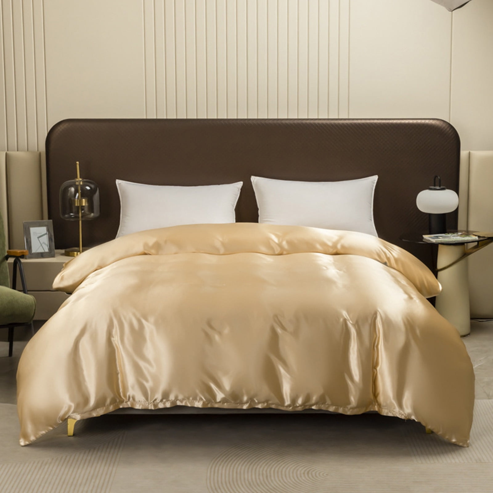 Satin Duvet Cover, Staron Soft Silky Duvet Cover with Hidden Zipper, Queen Size 68x90 Inch Bedding Set Machine Washable Wrinkle Resistant