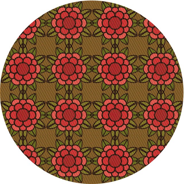 Ahgly Tapis Rond Lavable en Machine Intérieur Transitionnel Rouge Cramoisi, 5 Pieds Rond