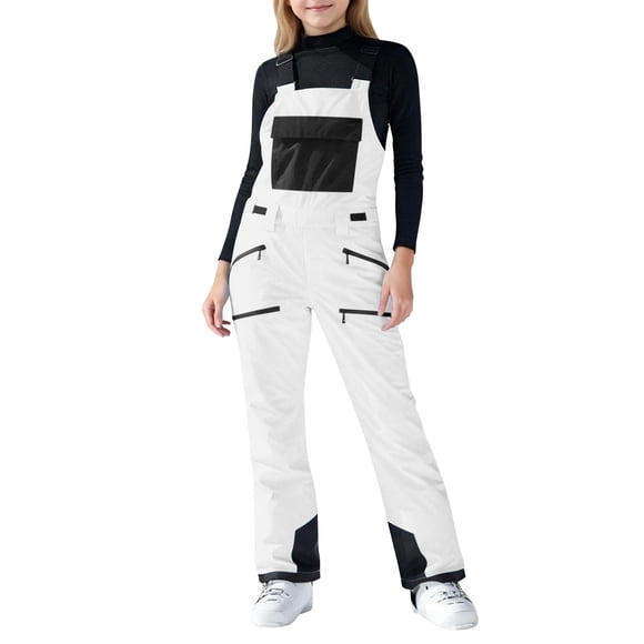EGNMCR Pantalon Pleine Longueur Salopette de Ski pour Enfants Filles et Garçons Coupe-Vent Isolée Combinaison Pantalon de Neige Pantalon pour Femmes