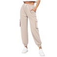 thumbnail image 1 of HAiming Womens Cargo Sweatpants Plus Size Wide Leg Drawstring Elastic Waisted Travel Casual Athletic Jogger Pants, 1 of 7