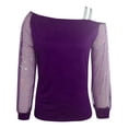 thumbnail image 4 of Qertyioot Blouse Décontractée pour Femmes Mode Col Asymétrique en Gaze Couleur Unie, 4 of 5