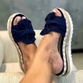 thumbnail image 2 of Leutsin Women Bowknot Beach Summer Slippers Platform Slope Heels Plus Size Shoes, 2 of 7