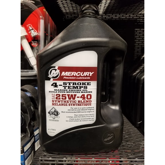 Mercury Marine 25W-40 Synthetic Blend Marine Engine Oil - 1 US Gallon/3.76L, 8M0078642