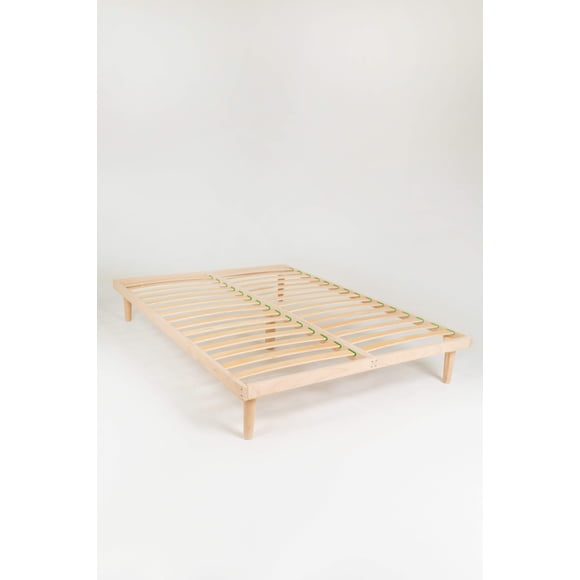 CHK Furniture Beechwood Platform Bed Frame, King, 76 x 80 in, Minimalistic Design and Extra Flexible Slats