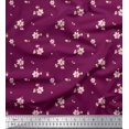 thumbnail image 1 of Soimoi Tissu Poly Georgette Feuilles et Magnolia Imprimé Floral Tissu au Mètre 42 Pouces de Large, 1 of 5