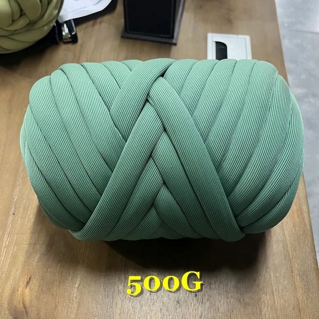 New Striped Core Spun Crochet Yarn Ice Silk Feeling Polyester Cotton Rope for Handbag Pet Nest Fashion Home Decoration