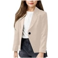 thumbnail image 1 of Dagugfen Blazer for Girls Button Front Long Sleeve Lapel Suit Loose Casual Formal Blazer 5-14 Years, 1 of 5