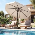 thumbnail image 3 of Costway Parasol de Patio 9 Pi avec Sacs de Sable à Base Lestée, Inclinaison à Bouton-Poussoir, Manivelle, Nervures Robustes, Beige, 3 of 10