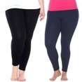 thumbnail image 1 of White Mark Women's 2-Pack Soft Stretchable Leggings, 1 of 2