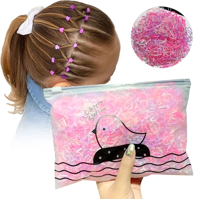 1000 Pack Disposable Elastic Hair Bands for Girls Fashion Colorful Stretchable Rubber Ties Bulk Assortment 1000PCS