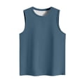 thumbnail image 4 of Mrat Débardeurs à Col Rond pour Femmes Été Décontracté Mode Couleur Unie Ample Col Rond Sans Manches Débardeurs pour Femmes Ample S-254 Marine m, 4 of 4