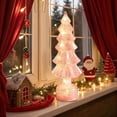thumbnail image 4 of Lksixu Crystal Christmas Tree, Christmas Decorations 13.4" Pre-lit Tabletop Christmas Tree Figurine with LED Lights, Battery Operated Glowing Xmas Tree Night Lamp Table Centerpiece for Holiday Party, 4 of 7
