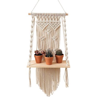 Étagère Murale Macramé Design Unique Organisateur Maison Tissé - Corde Tissée Macramé Art Mural, pour Maison Hôtel et Salon