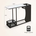 thumbnail image 4 of Costway Table Console de 43,5 Po avec Dessus en Faux Marbre et 2 Compartiments de Rangement pour Entrée et Couloir, 4 of 9