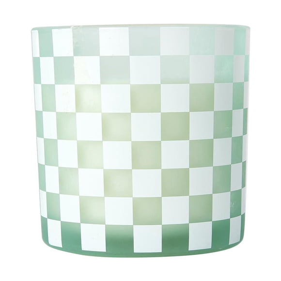 Anko Green Check Fragrant Candle